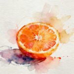 Half of juicy orange alone