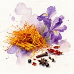 Saffron with peppery Spices and violets