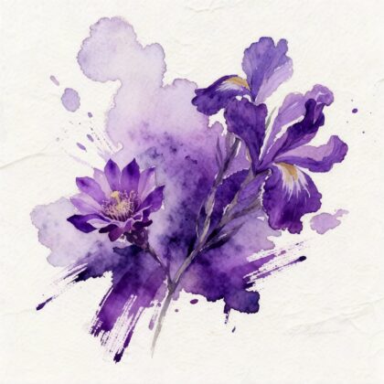 Two violets flowers side by sde