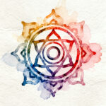 Indian symbol on colorful background