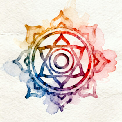 Indian symbol on colorful background